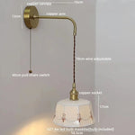 Ceramic Hand-painted LED Wall Light, Pull Chain Switch, Modern Bedside Lamp