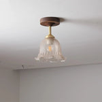 Modern Wood Glass LED Ceiling Light for Living Room, Aisle, Balcony, Indoor Lighting