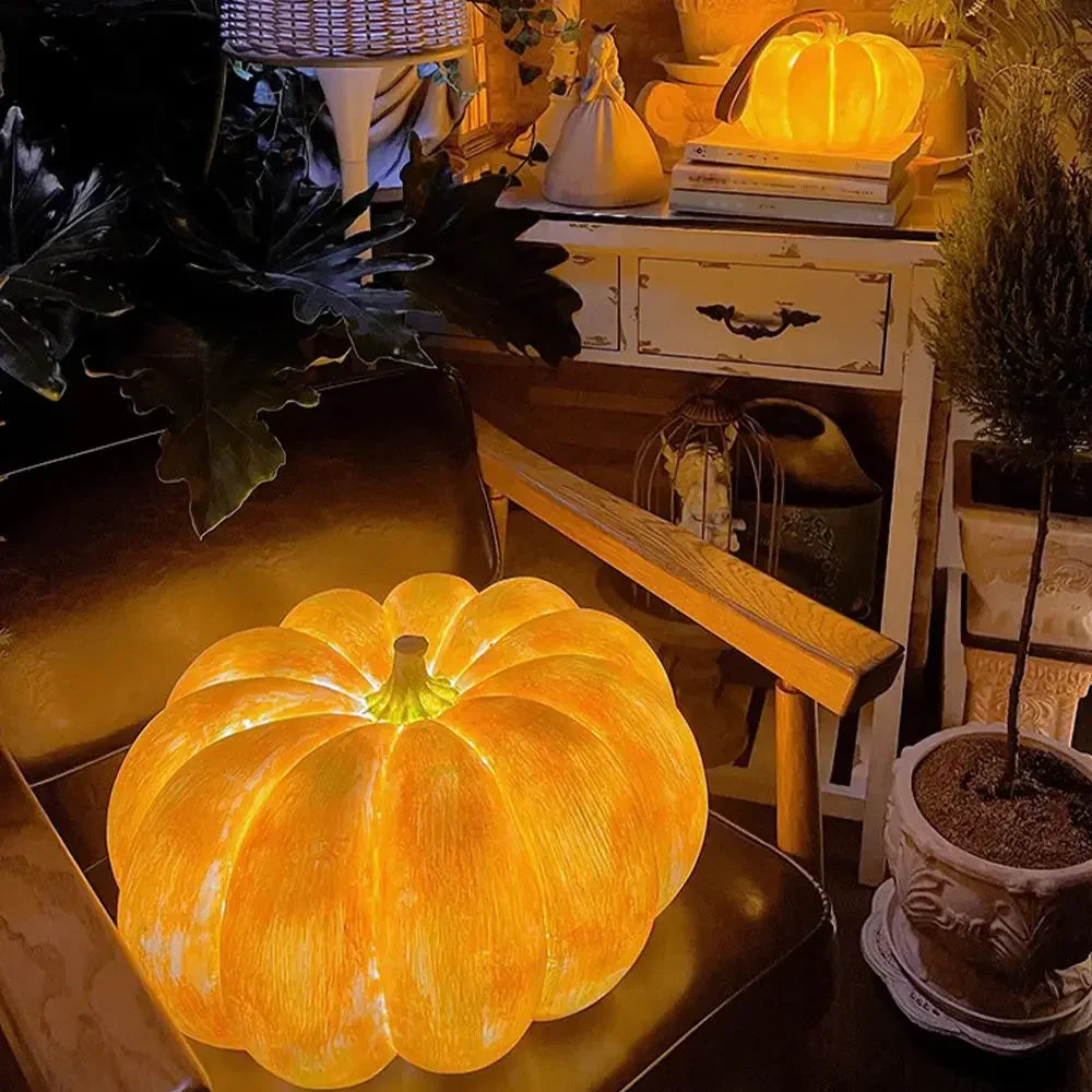 Pumpkin Table Lamp | Rechargeable & Portable | Modern Style, Bedroom Study Atmosphere