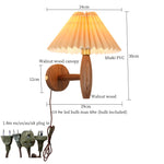 Cream PVC LED Wall Lamps Japanese Walnut Wood Applique Murale
