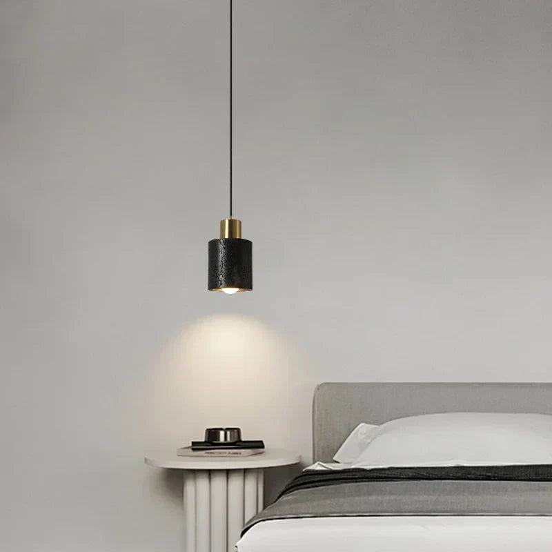 Black Travertine LED Pendant Lamps: Nordic Modern Home Decoration Interior Hanging Light