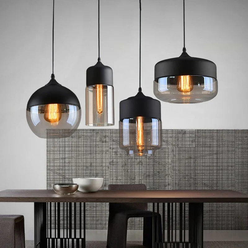 Nordic LED Glass Pendant Lights - Modern Wood Art for Stylish Living Spaces