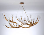 Retro LED Chandelier Living Room Study Bedroom Art Brown Pendant Light