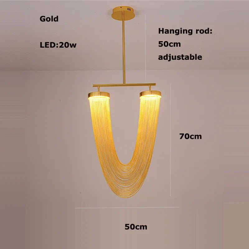 LED Aluminum Ceiling Chandelier Lighting Hanging Lamps for Foyer