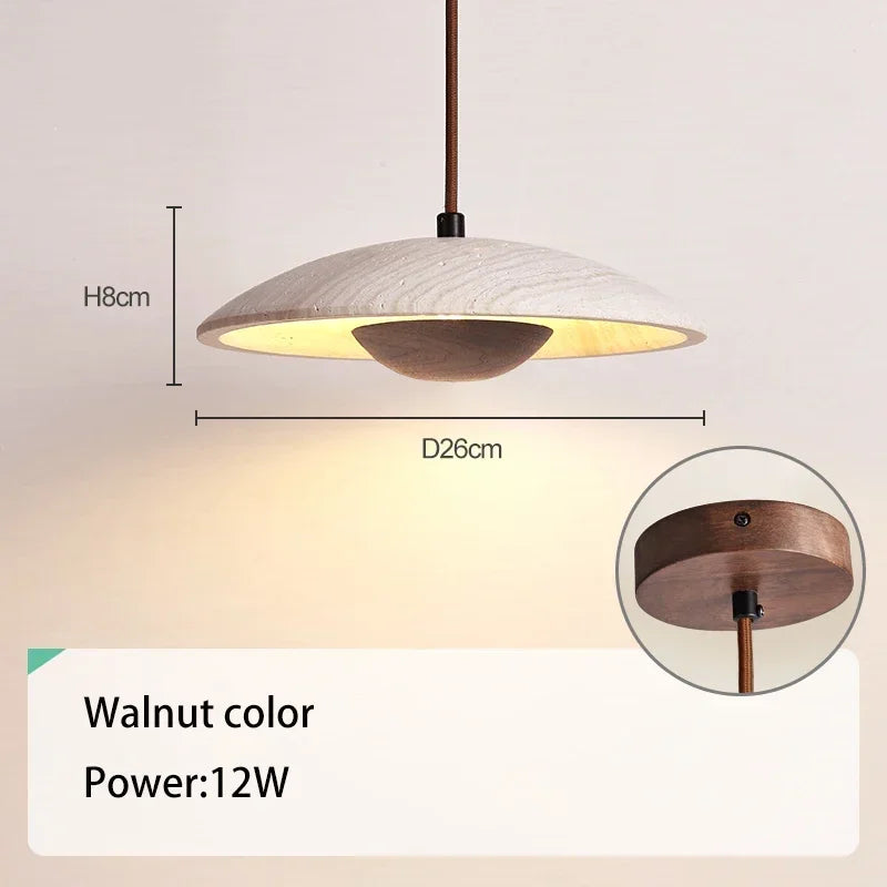 Yellow Travertine Bedside Chandelier - Retro Nordic Style LED Pendant Lights