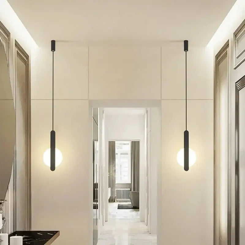 Nordic Luxury Black Bedroom Pendant Lamp Bedside Decoration Light