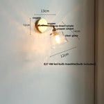 Modern LED Wall Sconce Reading Lamp, Rotatable Clear Glass, Pull Chain Switch