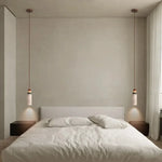 Afralia™ Colorful Stone LED Pendant Light - Nordic Modern Yellow Travertine Wood Canopy