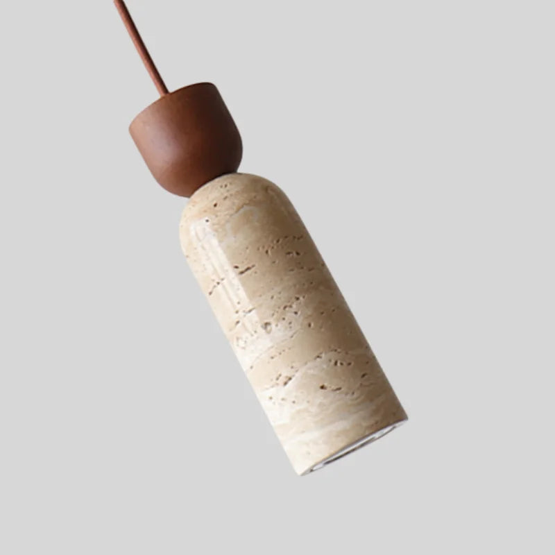 Afralia™ Yellow Travertine Wabi Sabi LED Pendant Lights for Bedroom Living Room