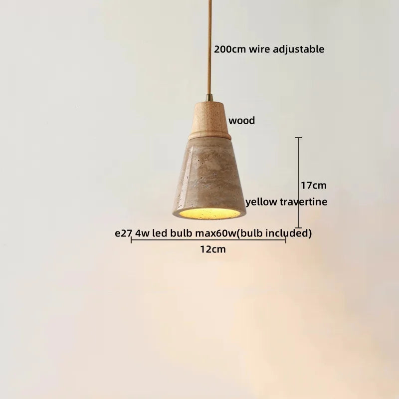 Yellow Cave Stone LED Pendant Lamp Modern Hanging Light Fixtures