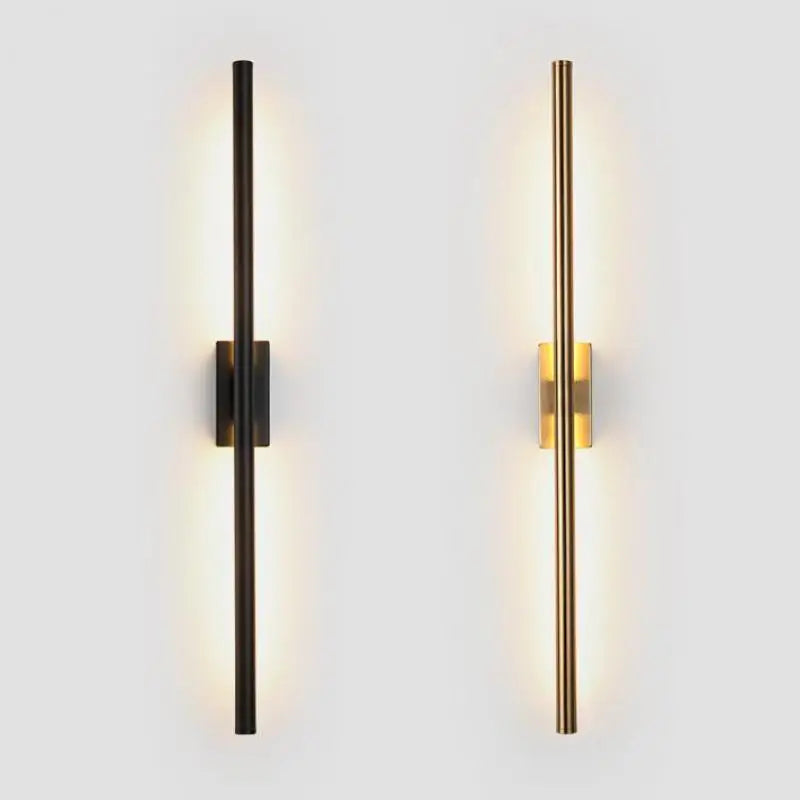Linear Tube LED Wall Lamp Up Down Light Black Gold Sconce