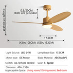 52" Modern DC Ceiling Fan with Remote Control for Home and Restaurant