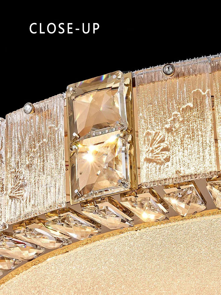 Crystal Glass Luxury Ceiling Chandelier - Gold LED Home Decor
