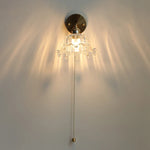 Afralia™ Nordic Modern LED Wall Lights Glass Bedside Lamp Brass Pull Chain Switch
