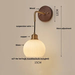 Wood LED Wall Lamp with Pull Chain Switch for Living Room, Dining Room, Bathroom