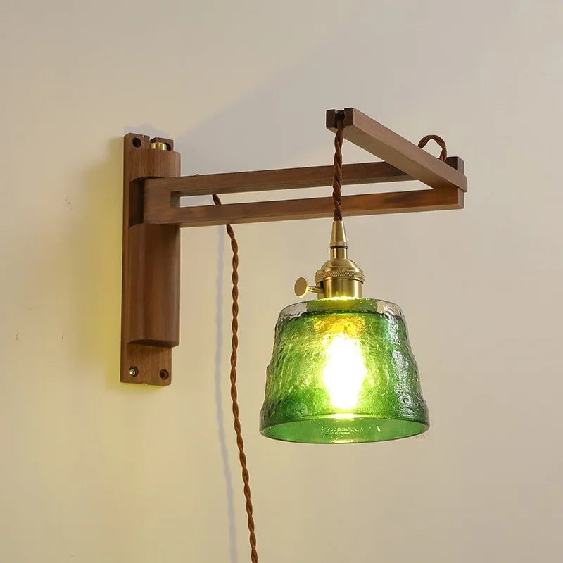 Wood Copper LED Wall Lamps Modern Bathroom Mirror Light Fixtures