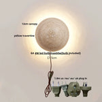 White Glass LED Wall Lights Yellow Travertine Stone Modern Disc Switch Bedside Lamp