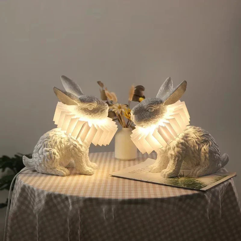 Rabbit Resin Table Lamp for Kids Room Decor
