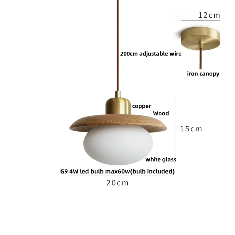Afralia™ Glass LED Pendant Lamp Copper Socket for Dining Living Room Decor