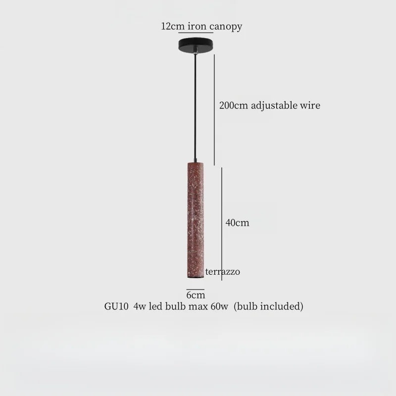 Afralia™ Terrazzo LED Pendant Lamp Industrial Decor Nordic Modern Lighting