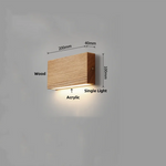 Walnut Wood LED Wall Sconce Indoor Light for Bedroom Living Room Restaurant