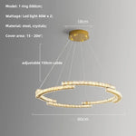 Oval Steel LED Pendant Lights with K9 Crystals