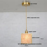 Afralia™ Copper Walnut LED Pendant Lamp Crystal Glass Hanging Light