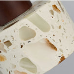 Afralia™ Minimalism LED Pendant Light Fixture Terrazzo Marble Stone Wood Hanging Lamp