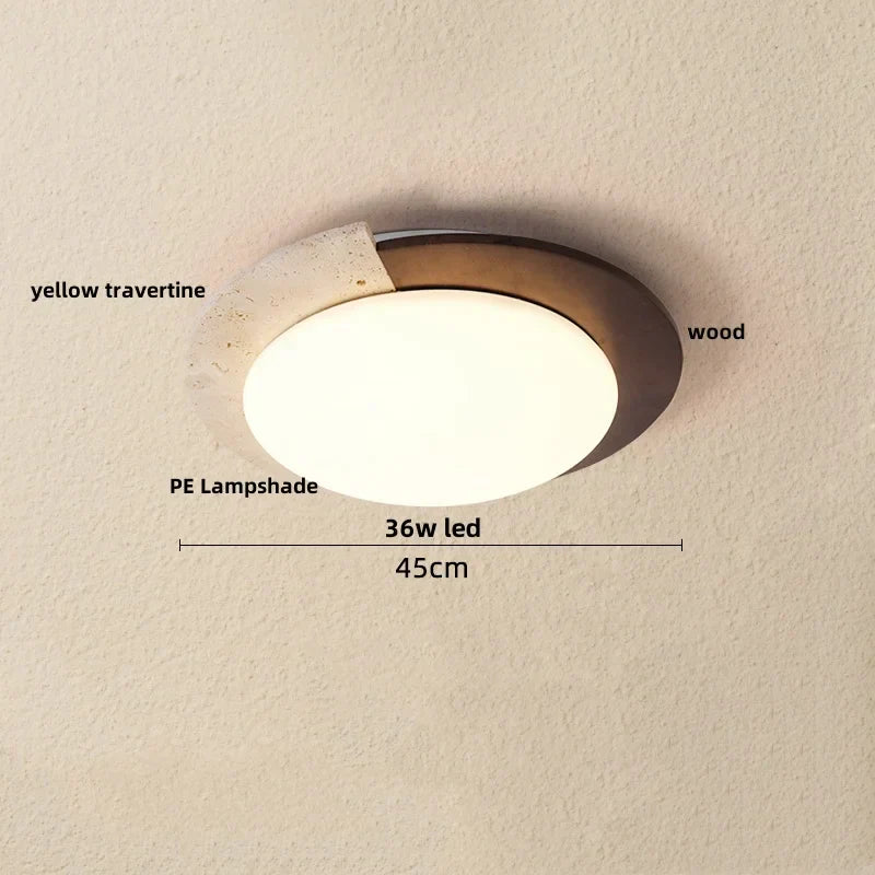 LED Ceiling Light Fixture Yellow Stone White PE Shade Plafond Lamp