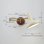 White Pumpkin LED Wall Light Fixture Swing Arm Nordic Modern Wandlamp