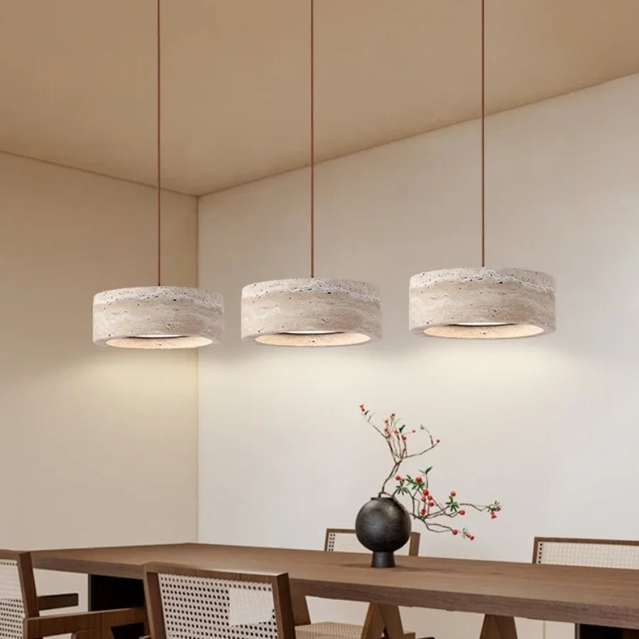 Yellow Cave Stone LED Pendant Light | Nordic Modern Wabi Sabi Hanging Lamp