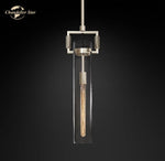 LED Glass Cylinder Pendant Lights - Modern Kitchen Island Chandeliers