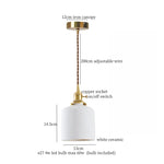 Afralia™ White Ceramic LED Hanging Lamp Nordic Minimalism Brass Pendant Lights