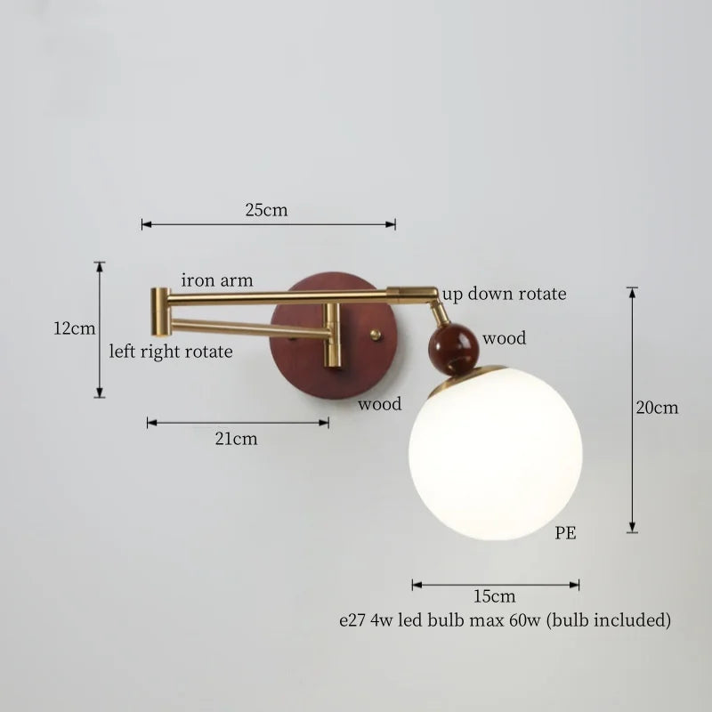 Afralia™ Creamy Iron LED Wall Lamp Bedroom Living Room Bathroom Mirror Stair Light