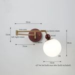 White Pumpkin LED Wall Light Fixture Swing Arm Nordic Modern Wandlamp