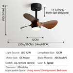 24-Inch Mini Ceiling Fan with Lights, Modern Design for Home and Office