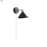 Black Wood LED Wall Sconce Rotatable Stair Light, Modern Nordic Design