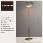 Mushroom Lustre Glass Floor Lamp - Gold Metal Art Design