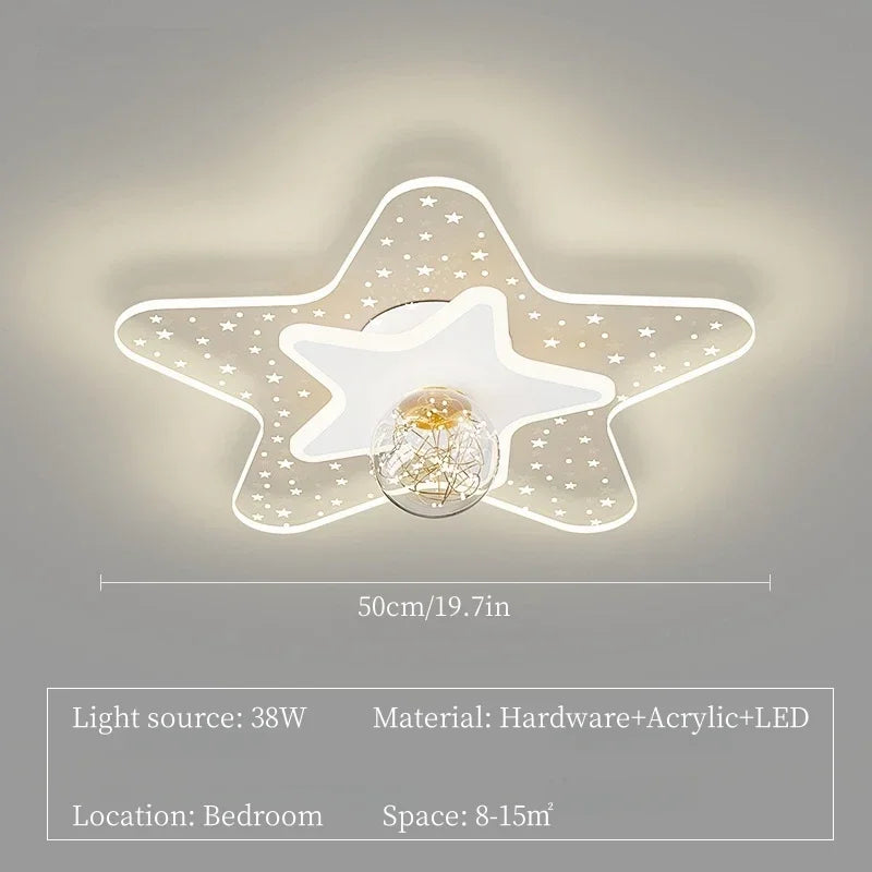 Modern Star LED Ceiling Lights for Living Room Bedroom Children's Room Nursery Lighting