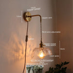 LED Copper Wall Light for Bathroom Mirror and Hallway - Glass Luminaria De Parede