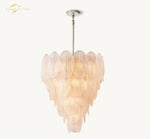LED Leaf Vanetti Tiered Glass Chandelier for Living Room, Dining Room, Staircase