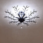 Crystal Tree Chandelier Ceiling Light for Bedroom with LED E14 Bulbs