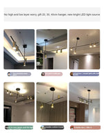 Modern Golden Metal LED Chandelier for Kitchen Dining Room Lighting