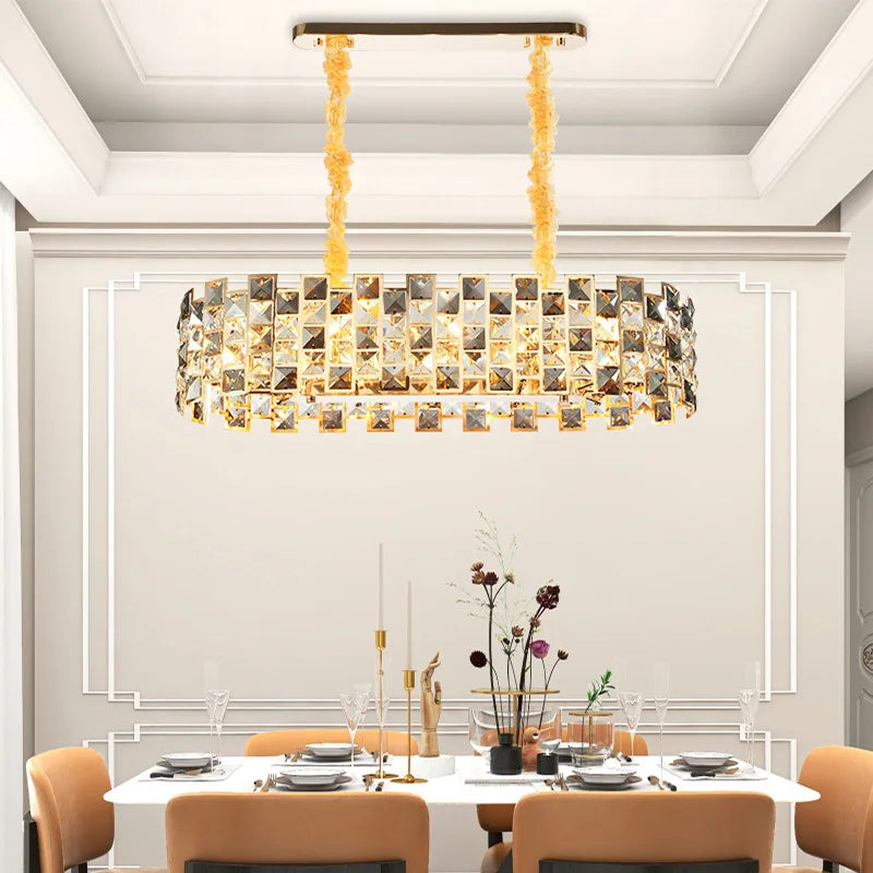 "2025 Crystal Gold Chandelier Pendant Lamp for Luxury Home Decor"