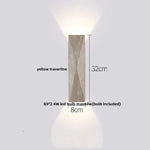 Double LED Wall Lamp Sconce Yellow Cave Stone Iron Canopy Mirror Light