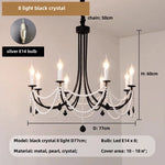 Afralia™ Black Metal Led Candle Chandelier Pendant Lights for Chic Home Decor