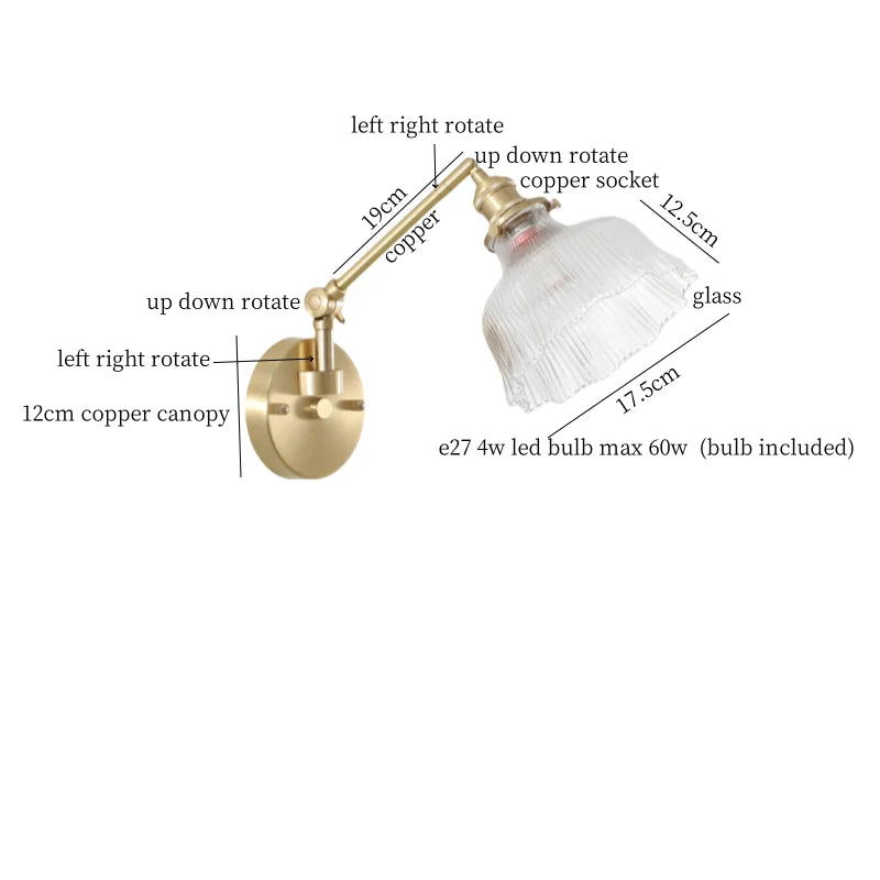 Afralia™ Nordic Glass LED Wall Lamp Mirror Loft Stairs Living Room Bedside Night Light