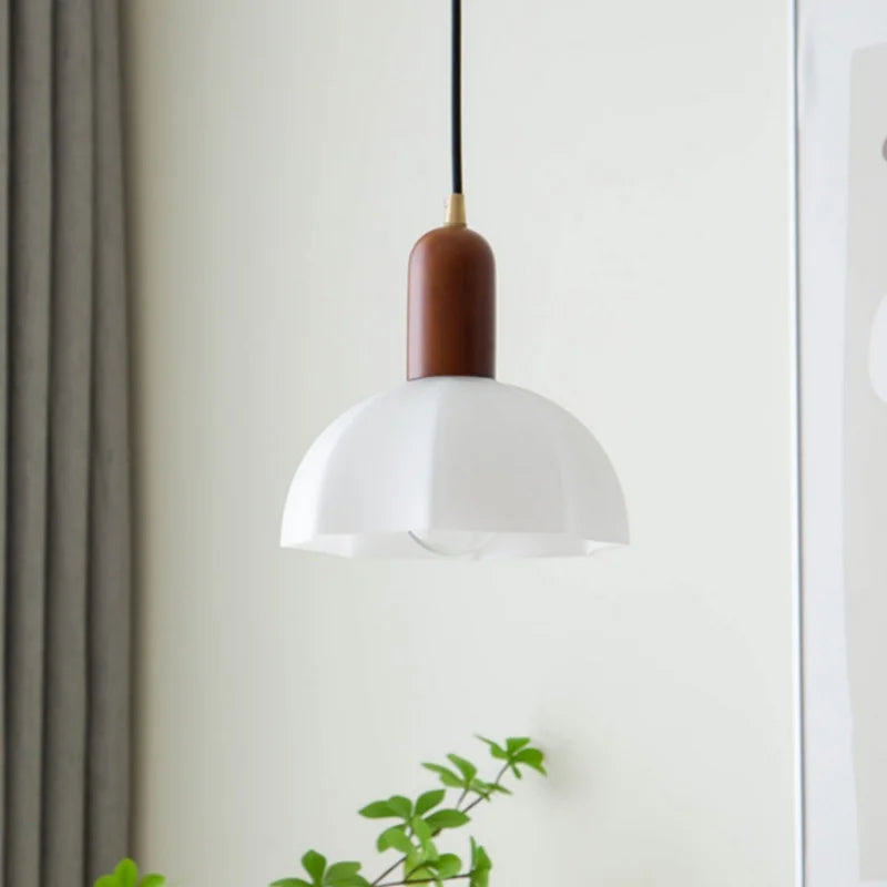 White Glass LED Pendant Lamp - Modern Hanging Light Fixtures