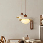 Afralia™ Wabi Sabi Glass LED Pendant Lights Yellow Travertine Vintage Hanging Lamp