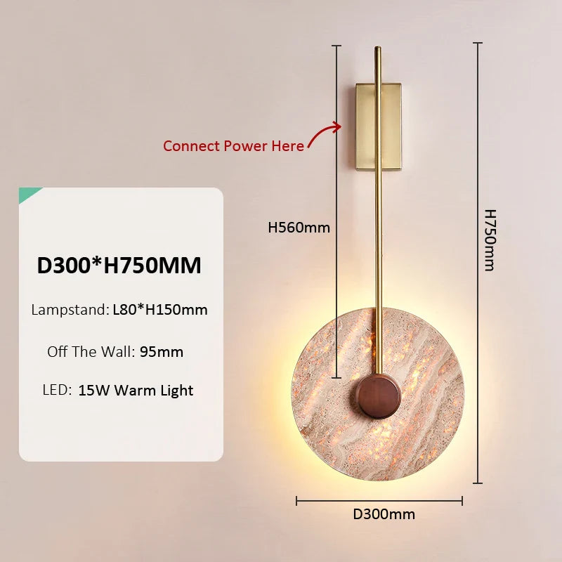 Moonshade Natural Marble Sconce